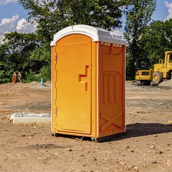 how often are the porta potties cleaned and serviced during a rental period in Moccasin